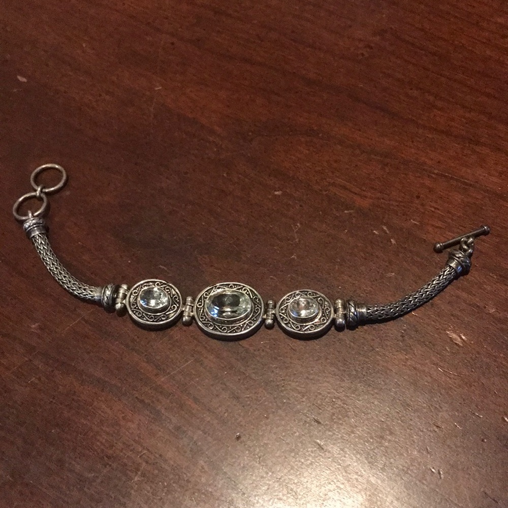 QVC Sterling Silver 6.3 cttw Green Quartz Bracelet